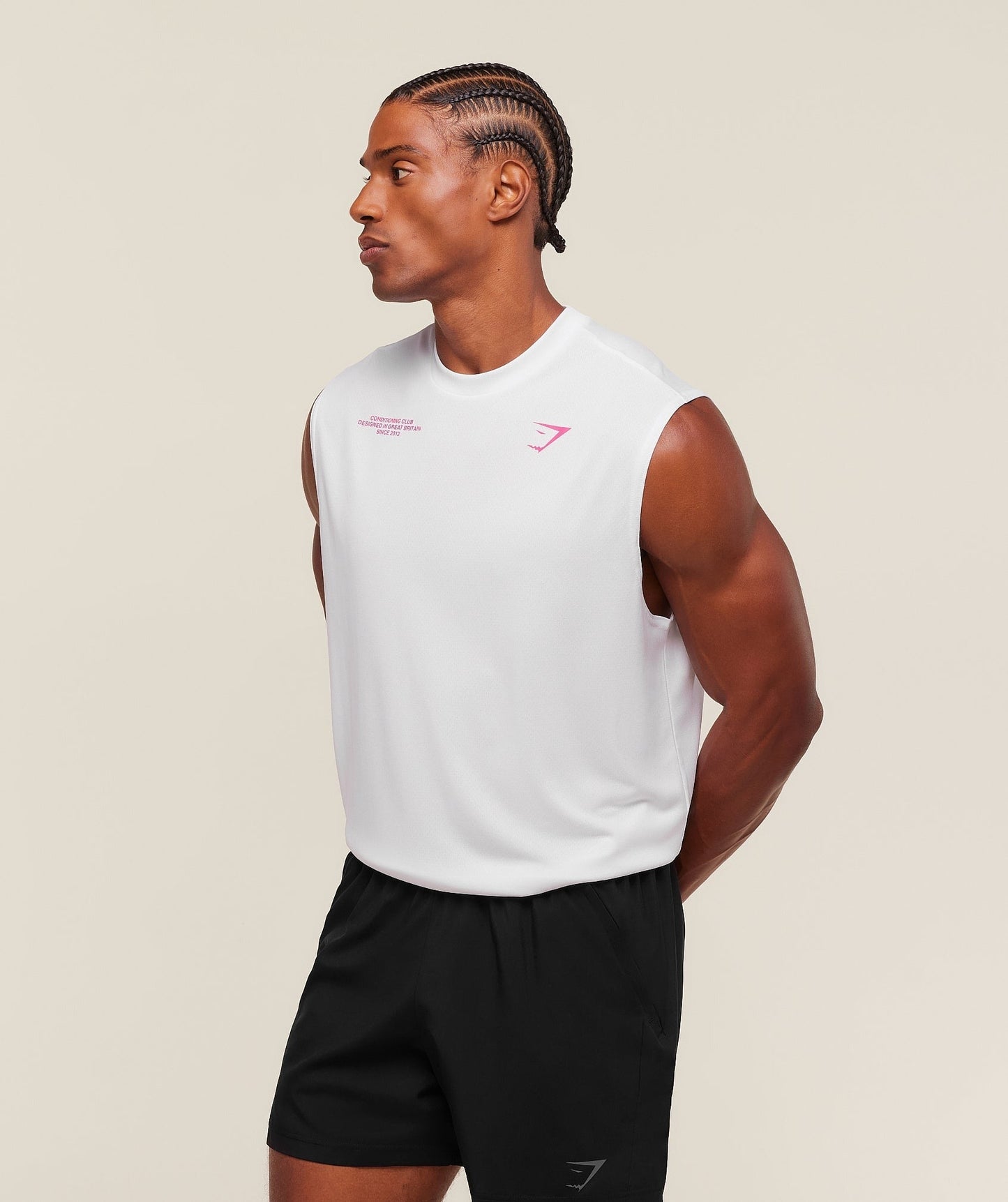 Gymshark Conditioning Club Tank - White/Energy Pink
