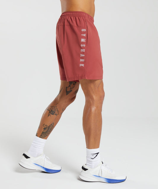 Gymshark Strike Shorts - Rust Red