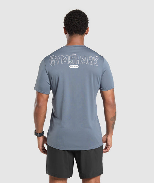 Gymshark Fitness Graphic T-Shirt - Iron Blue