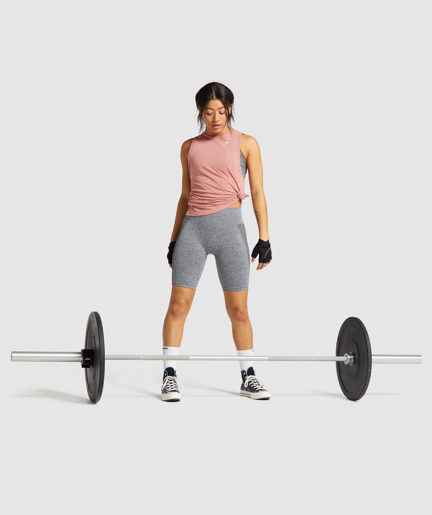 Gymshark Flex Cycling Shorts - Charcoal Marl/Pink