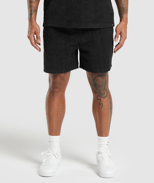 Gymshark Towelling 7" Shorts - Black