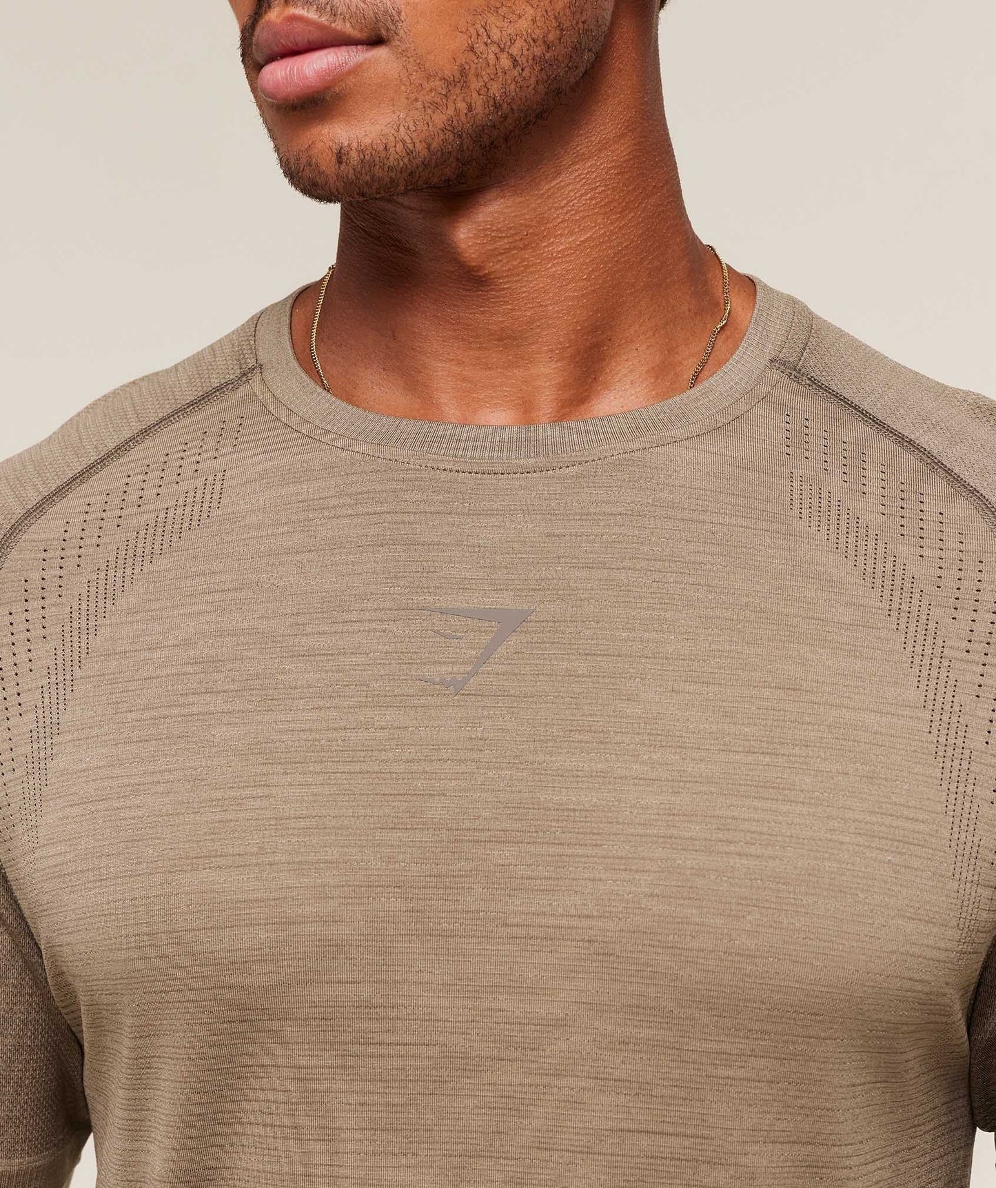 Gymshark Versatile Seamless T-Shirt - Cement Brown/Camo Brown