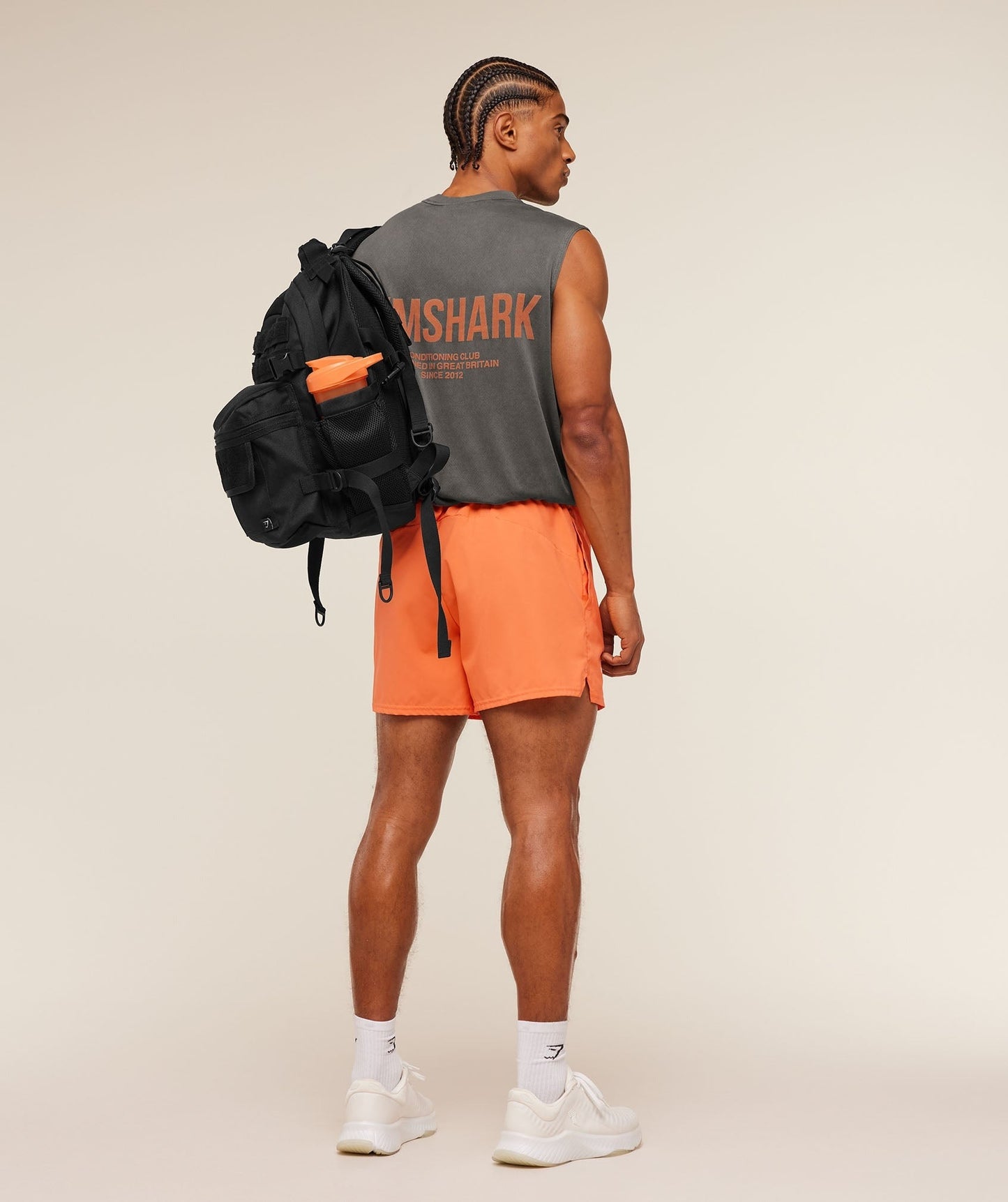 Gymshark Conditioning Club Washed Tank - Black/Dayglow Peach/Wash