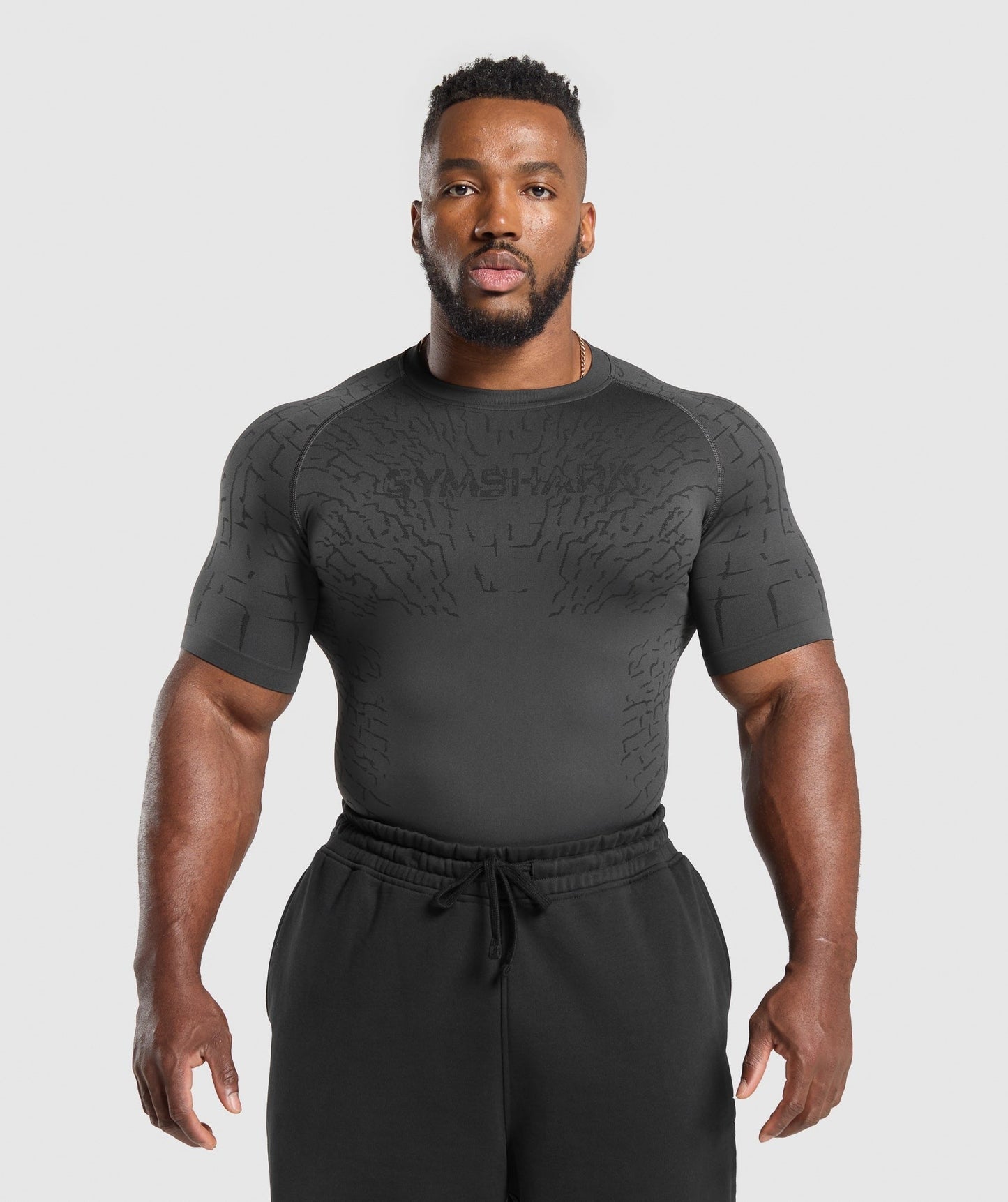Gymshark Tectonic Seamless T Shirt - Asphalt Grey/Black