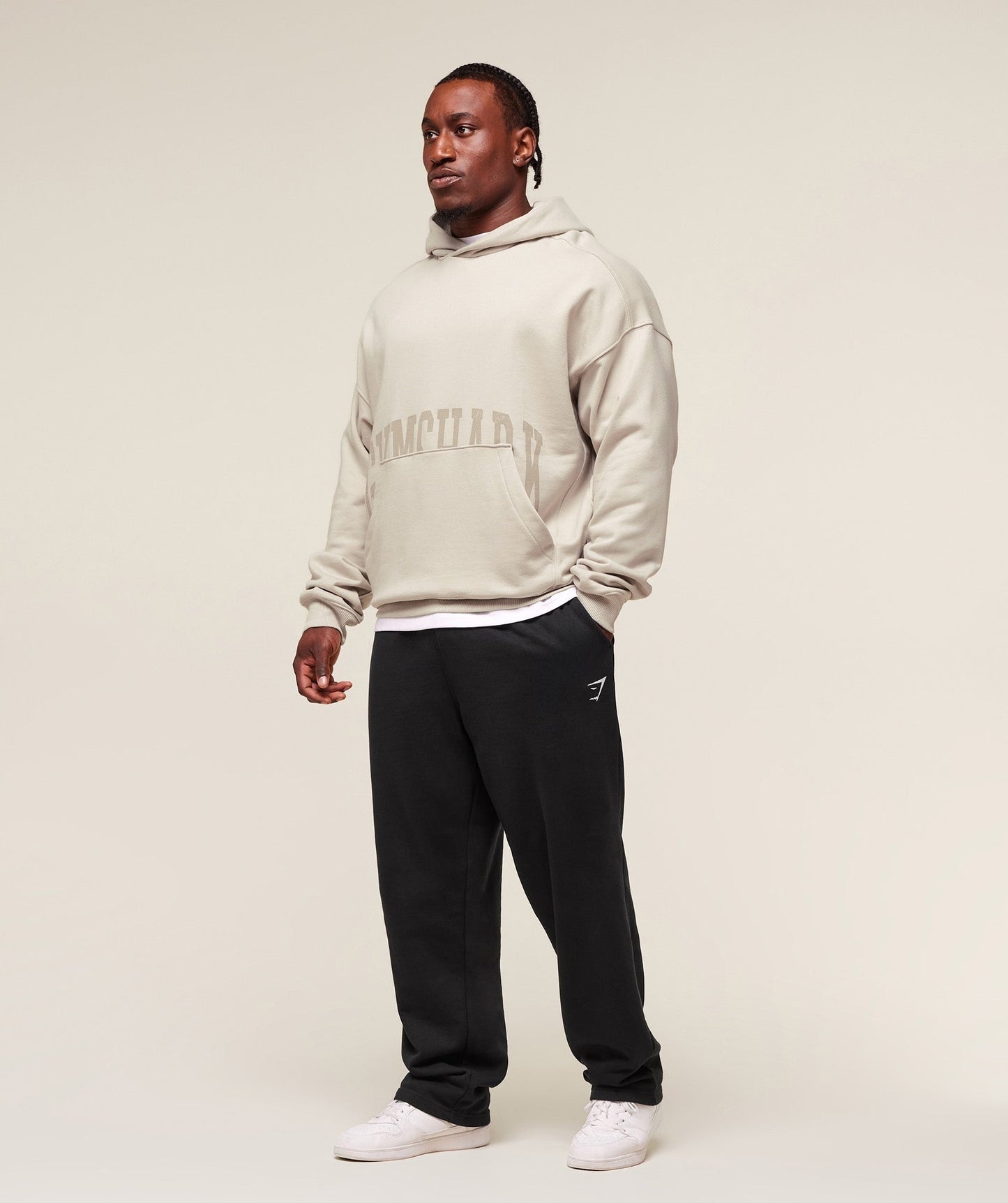 Gymshark Pocket Graphic Hoodie - Pebble Grey