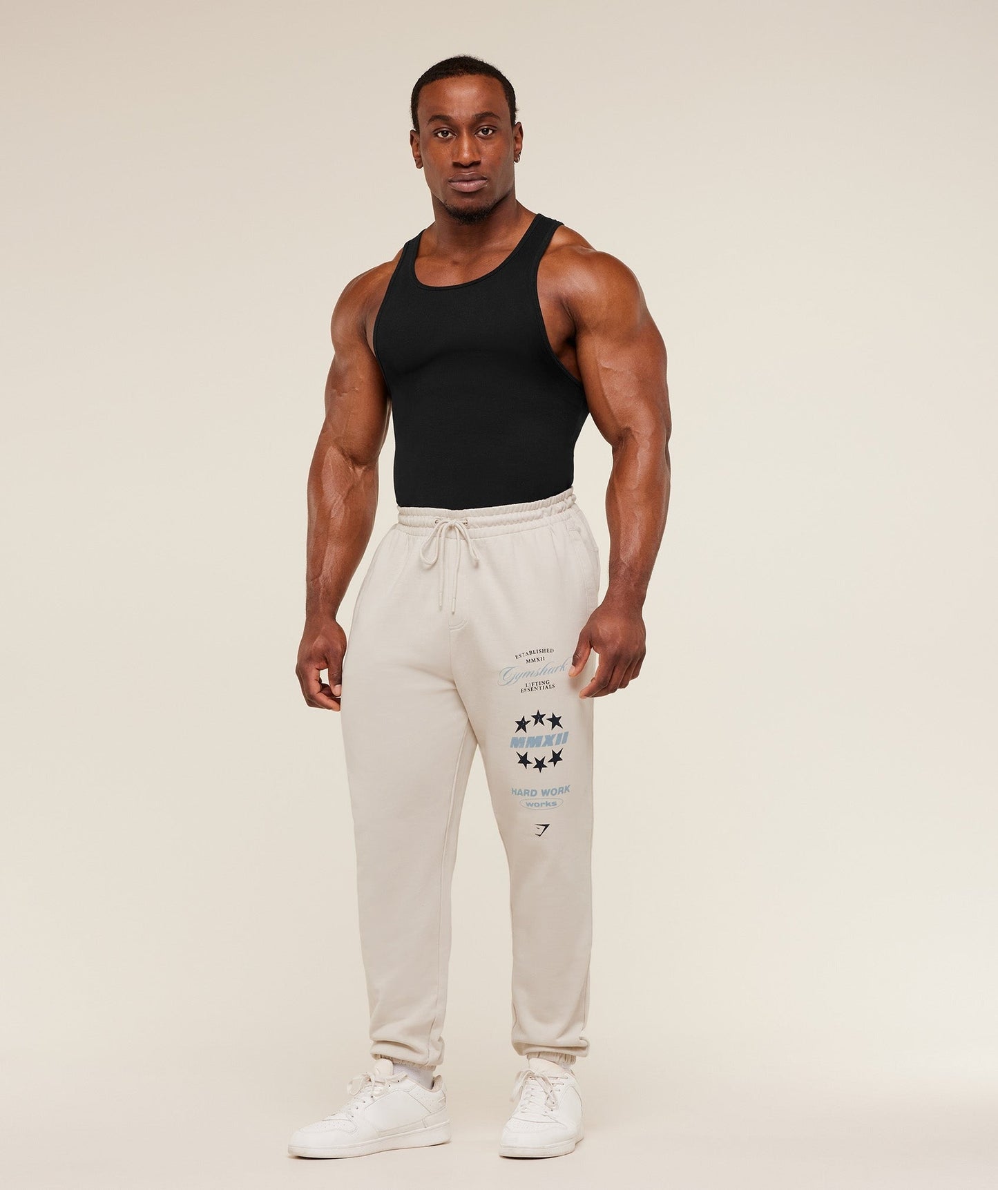 Gymshark Global Lifting Graphic Pants - Tinted White