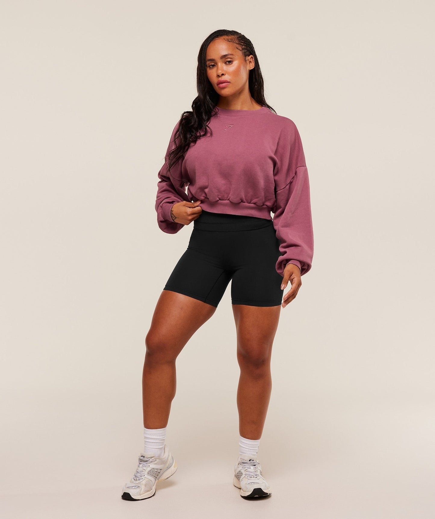 Gymshark Power Washed Sweat Top - Reset Pink/Acid Wash Small Ball