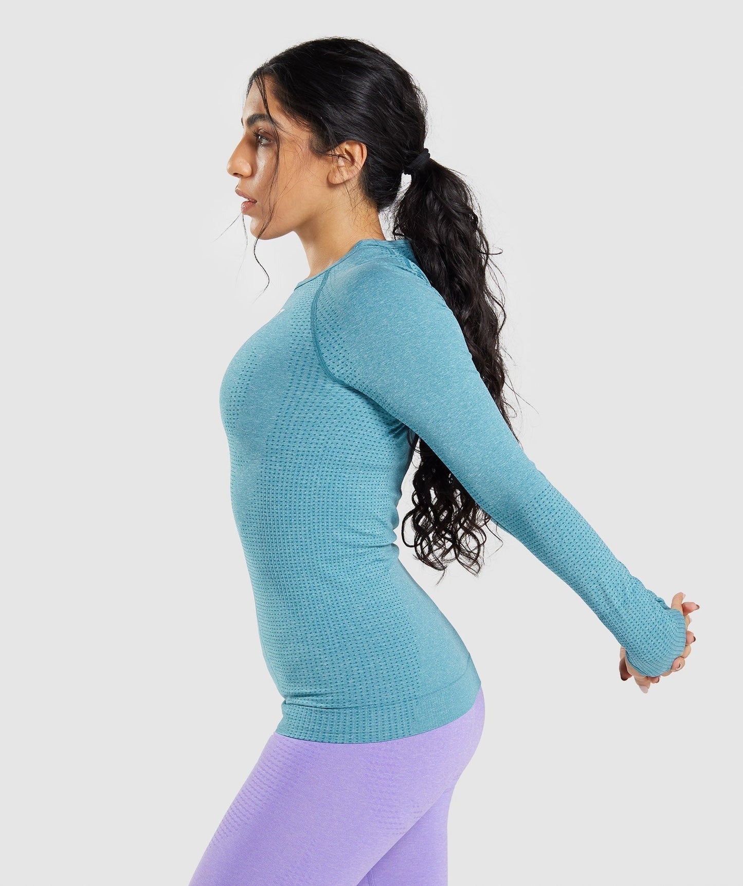 Gymshark Vital Long Sleeve Top - Tahoe Teal Marl