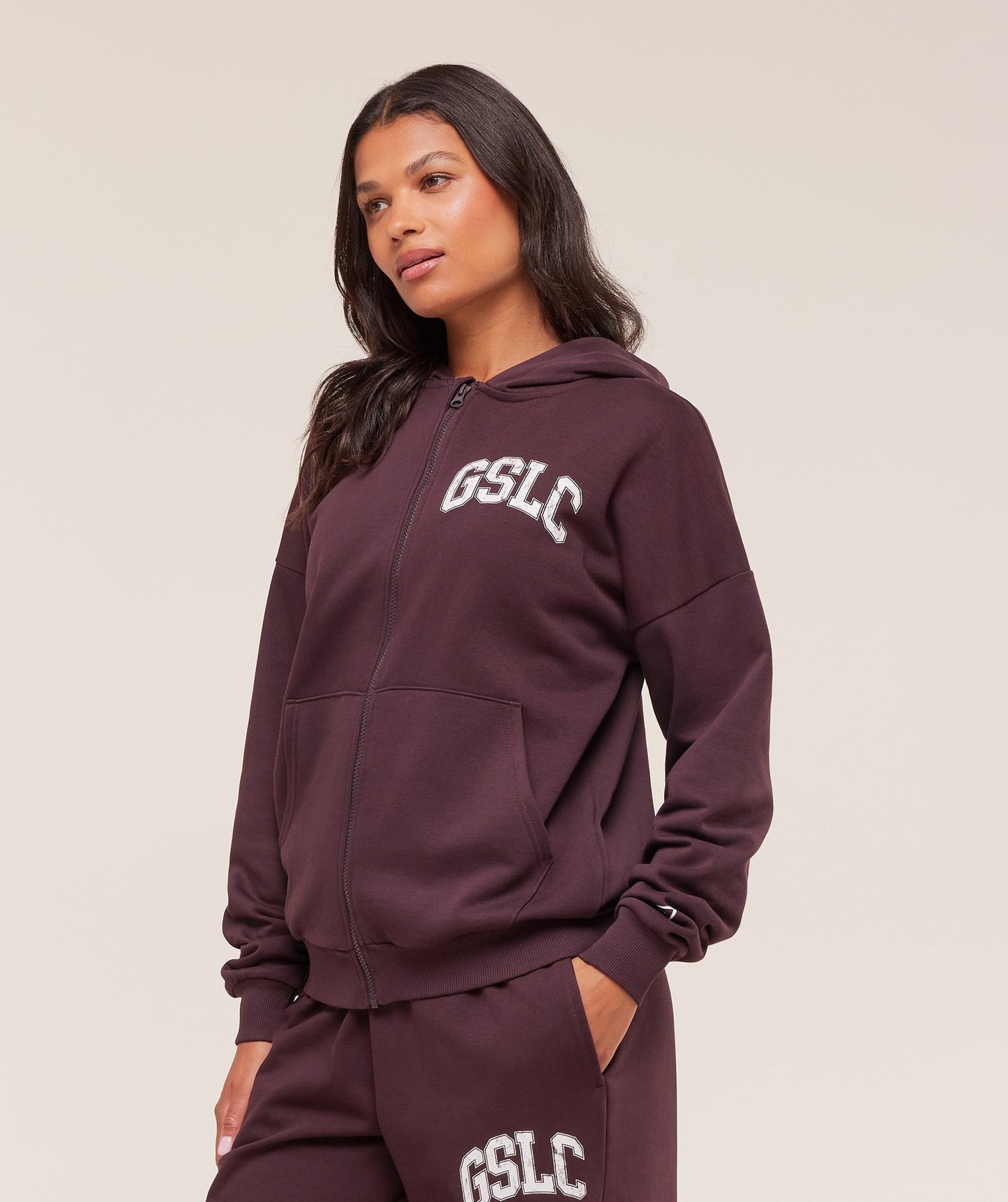 Gymshark GSLC Graphic Zip Up Hoodie - Cherry Purple