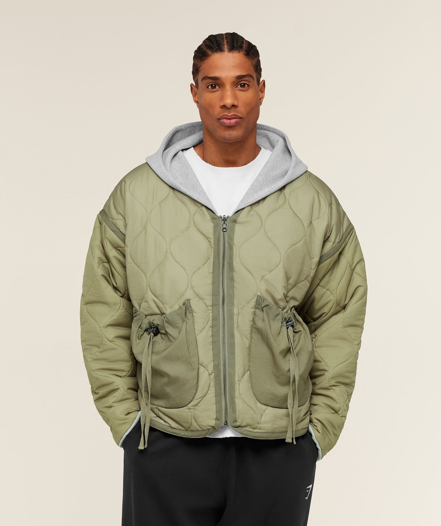Gymshark x Saalt Studios Jacket - GS Utility Green/GUILLE Core Grey Marl