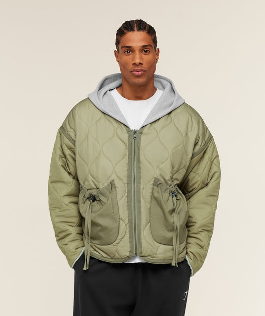 Gymshark x Saalt Studios Jacket - GS Utility Green/GUILLE Core Grey Marl