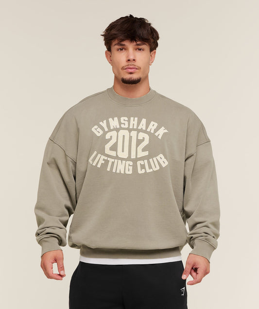 Gymshark 2012 Lifting Club Crew - Linen Brown