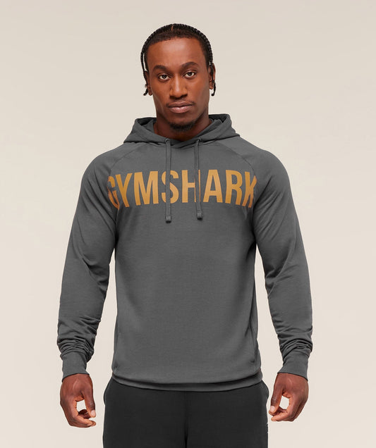 Gymshark Prime Hoodie - Onyx Grey/Antique Gold