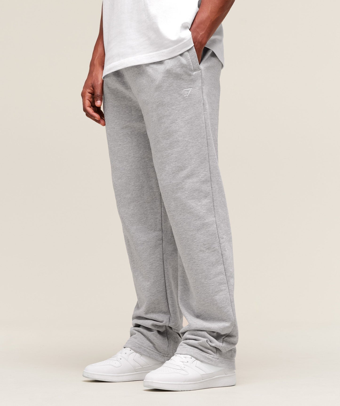 Gymshark Rest Day Essentials Straight Leg Joggers - Light Grey Marl