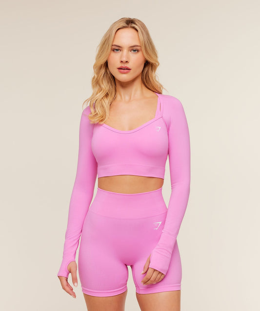 Gymshark Vital Sweetheart Neck Crop Top - Focus Pink