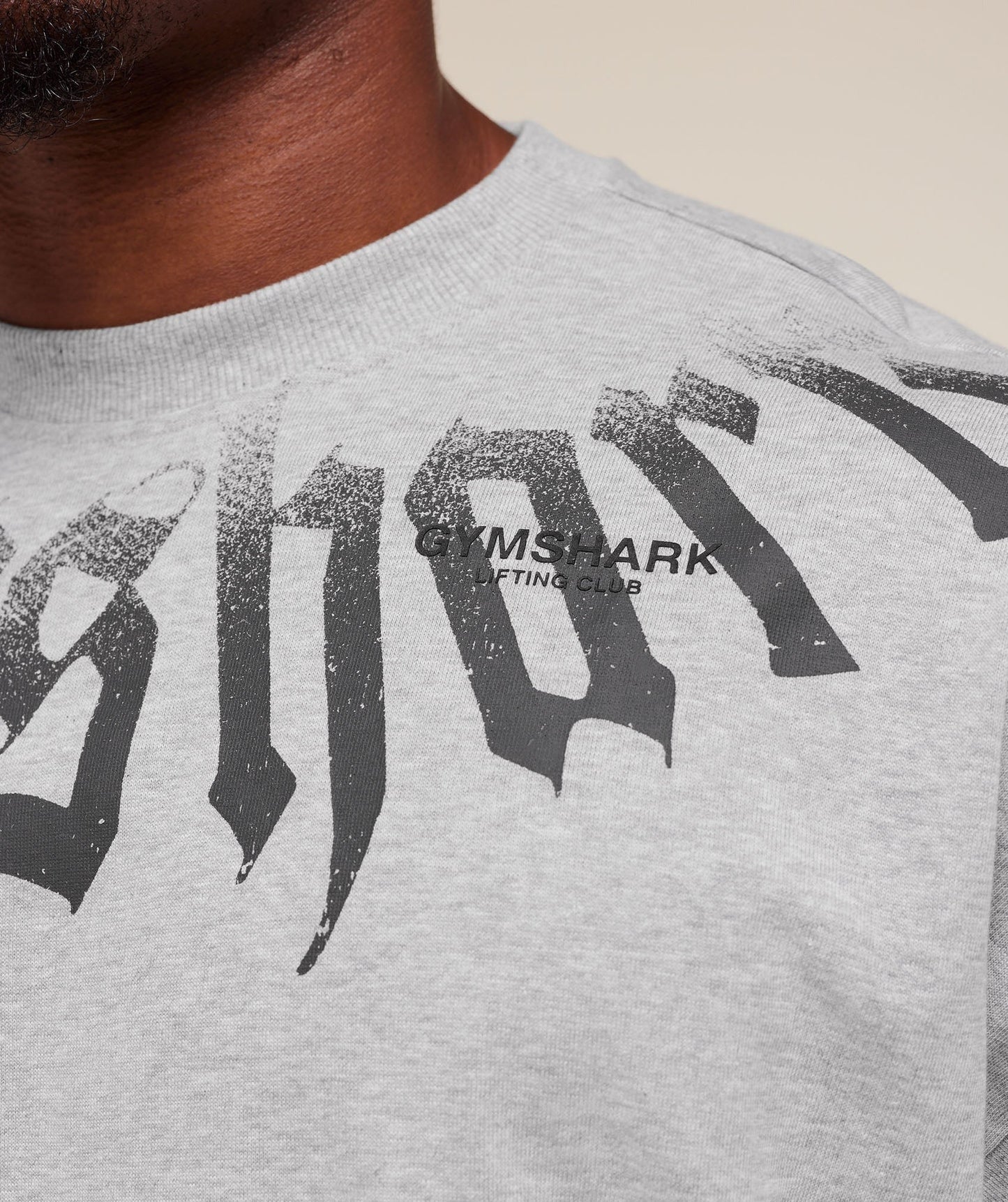 Gymshark Fade Graphic Long Sleeve T-Shirt - Light Grey Core Marl