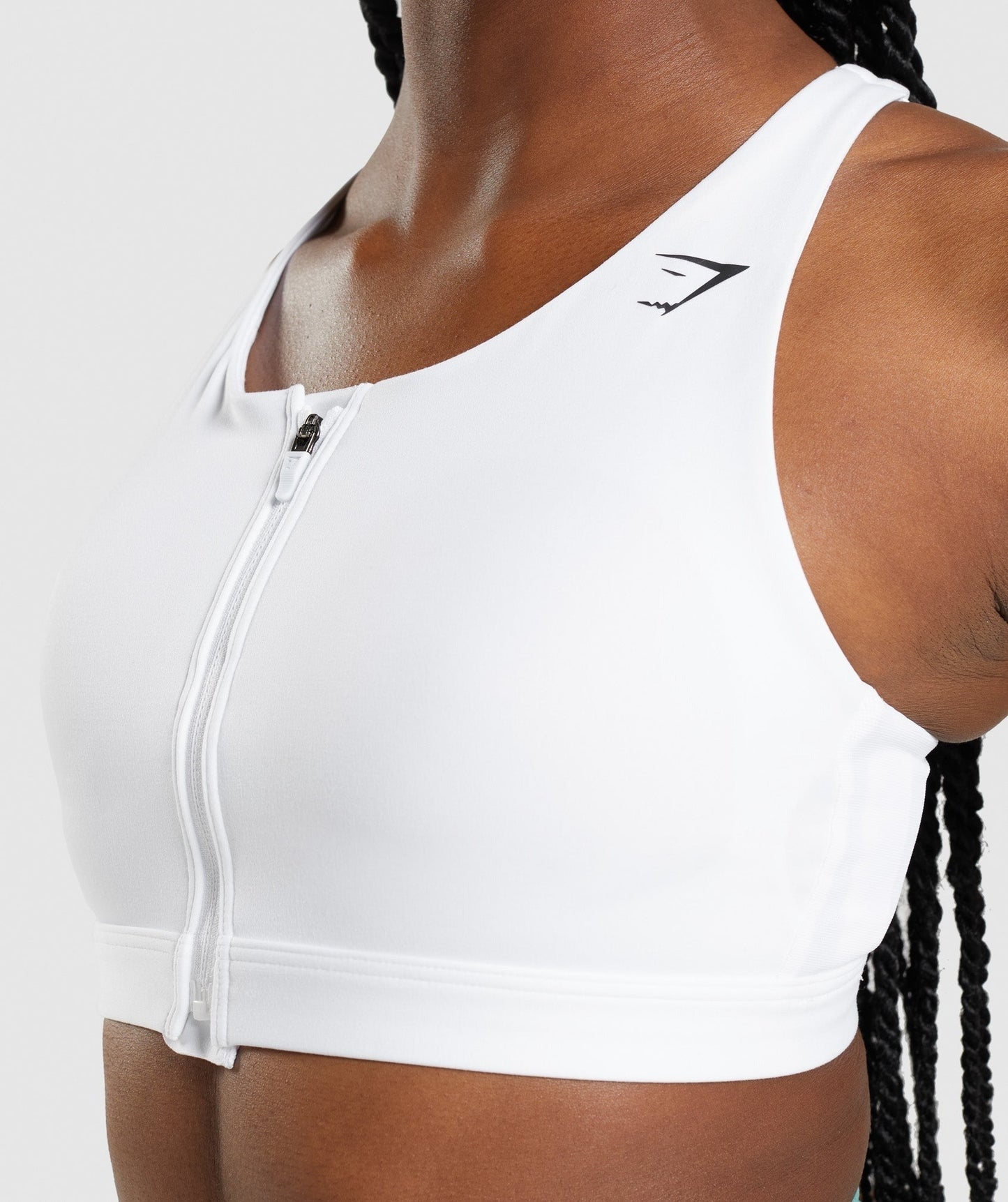Gymshark Zip Up Sports Bra - White
