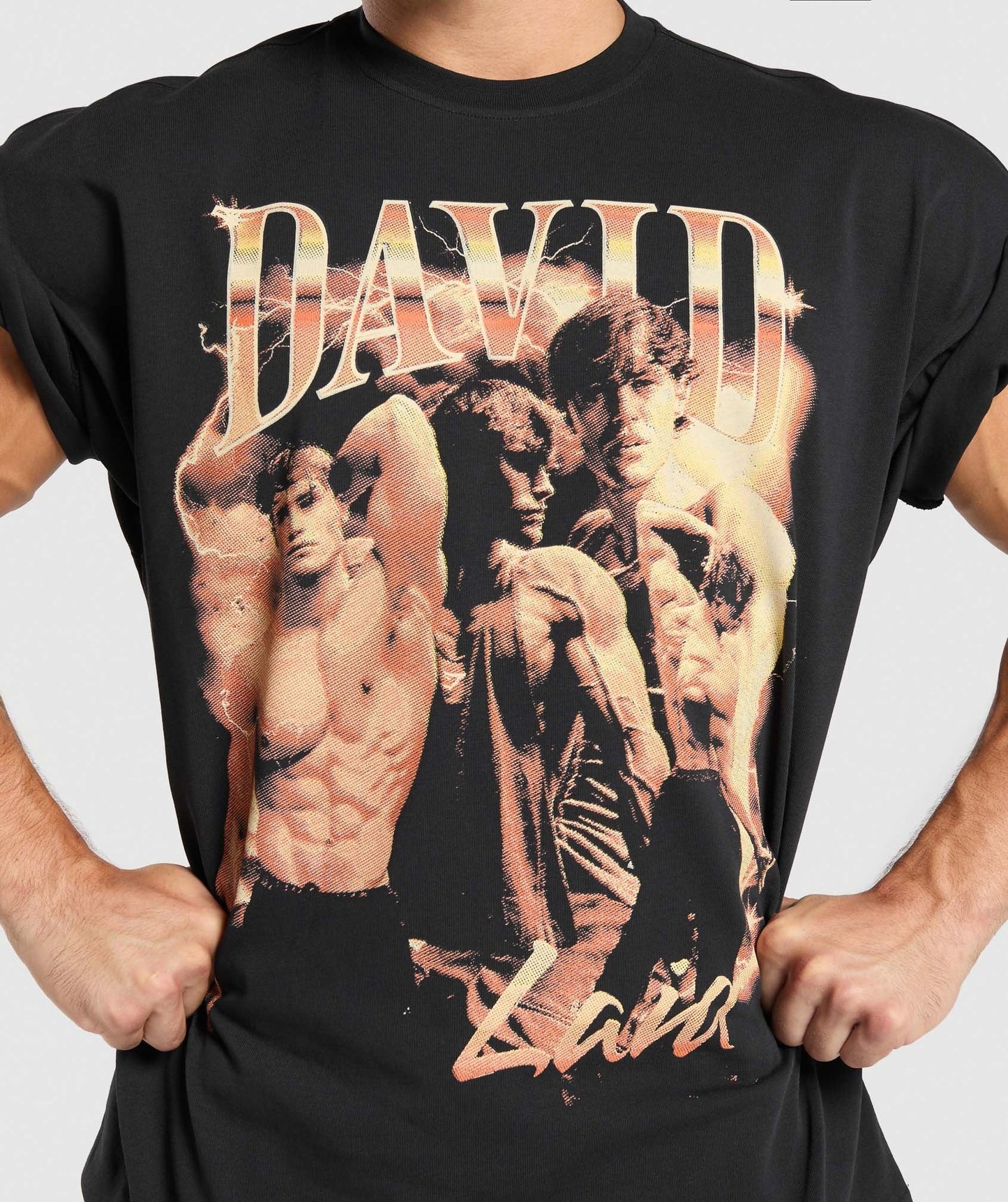 Gymshark David Bootleg Graphic T-Shirt - Black