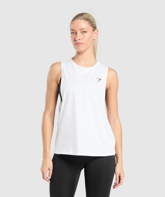 Gymshark Training Drop Arm Tank - White
