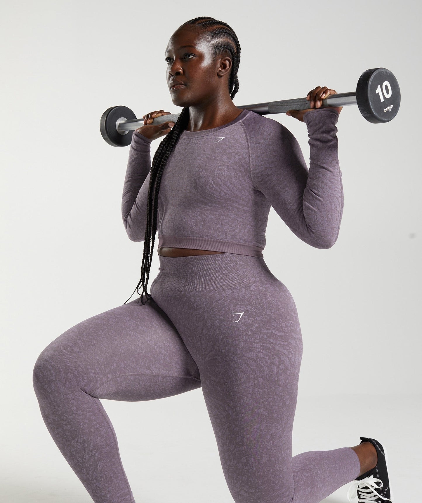 Gymshark Adapt Animal Seamless Lace Up Back Top - Wild | Musk Lilac