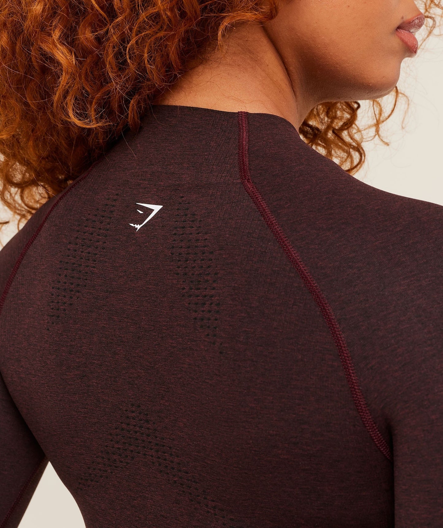 Gymshark Vital Seamless Midi Zip 2.0 Pullover - Rich Maroon/Marl