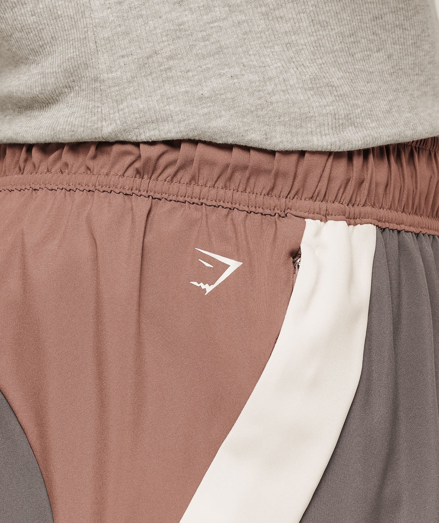 Gymshark Collegiate Tech Shorts - Taupe Brown