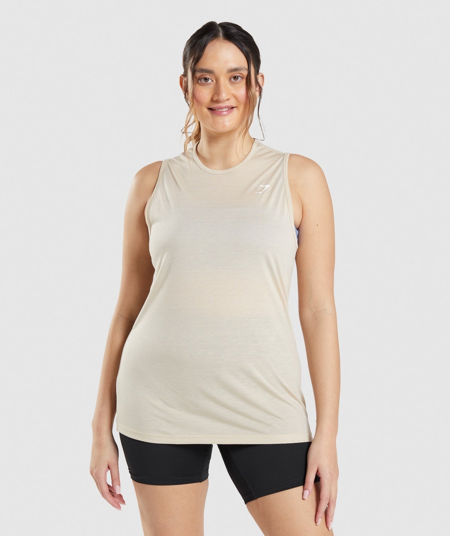 Gymshark Training Drop Arm Tank - Vanilla Brown