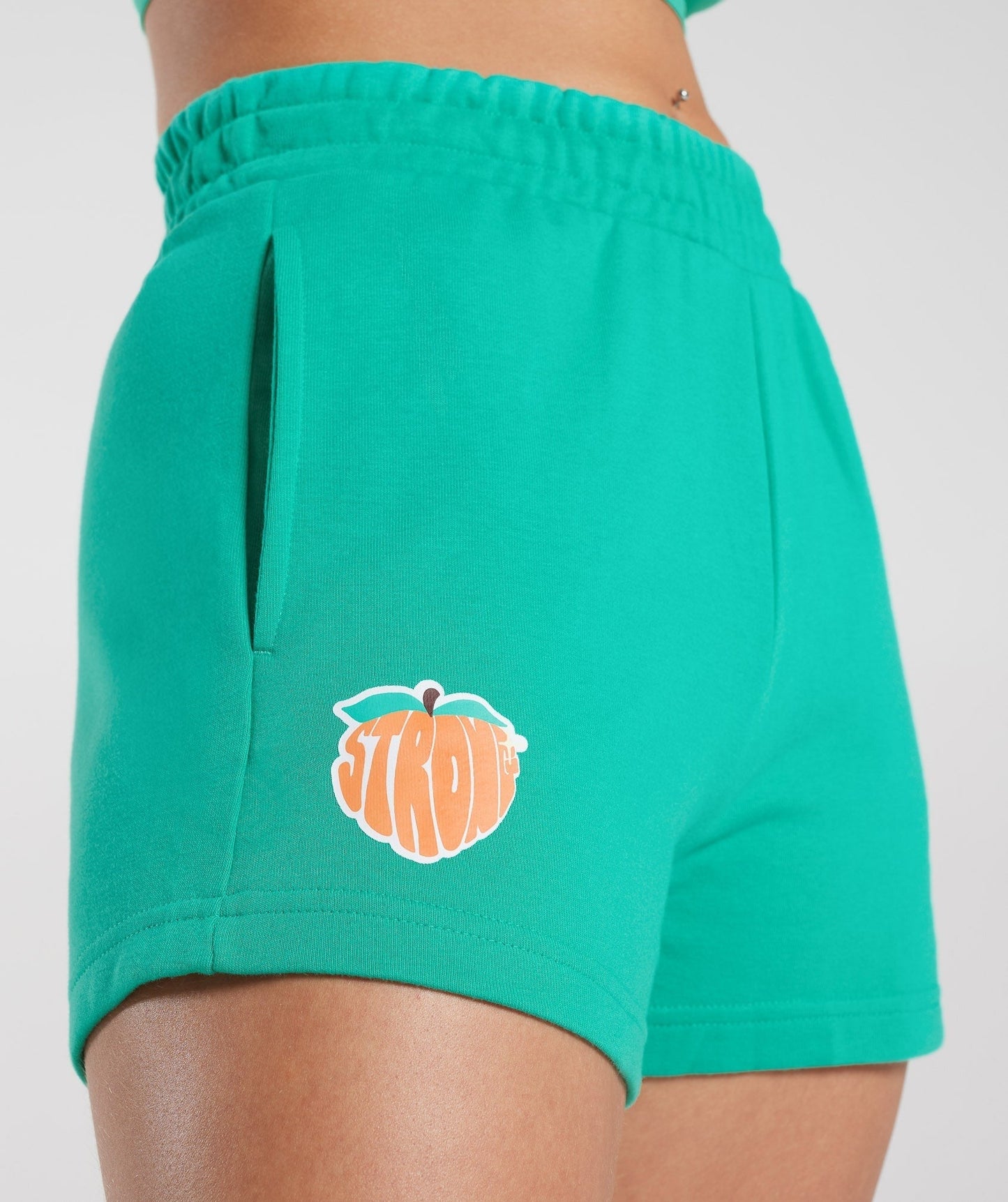 Gymshark Strong Peach Graphic Shorts - Bright Green