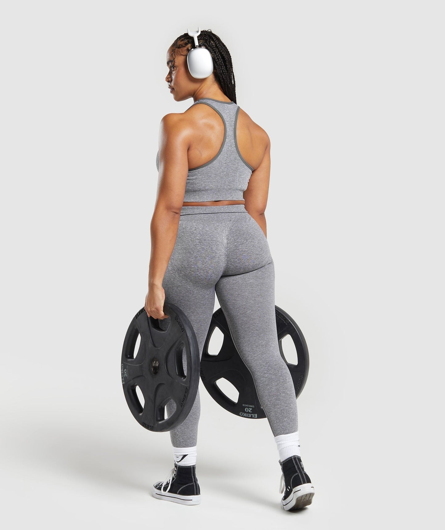 Gymshark Lift Seamless Leggings - Brushed Grey/White Marl