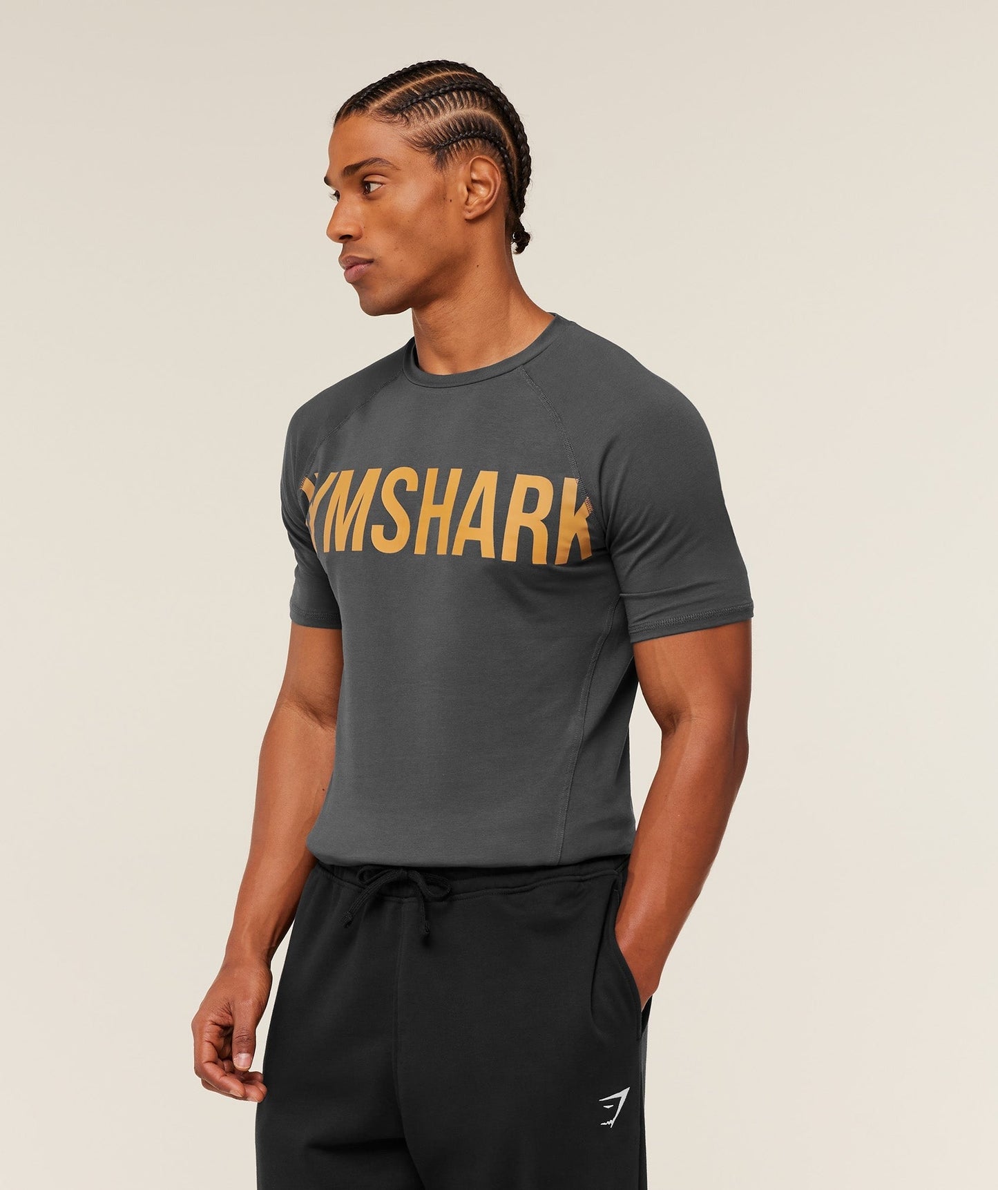 Gymshark Prime T-Shirt - Grey/Antique Gold