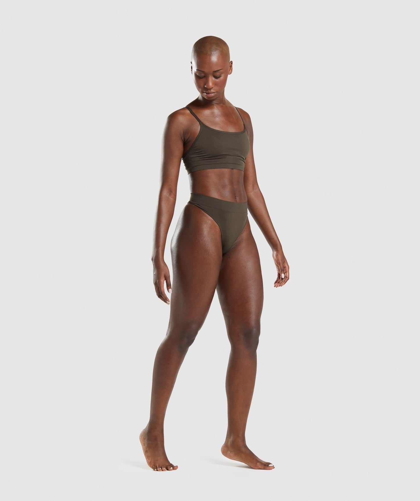 Gymshark Seamless High Rise Thong - Espresso Brown