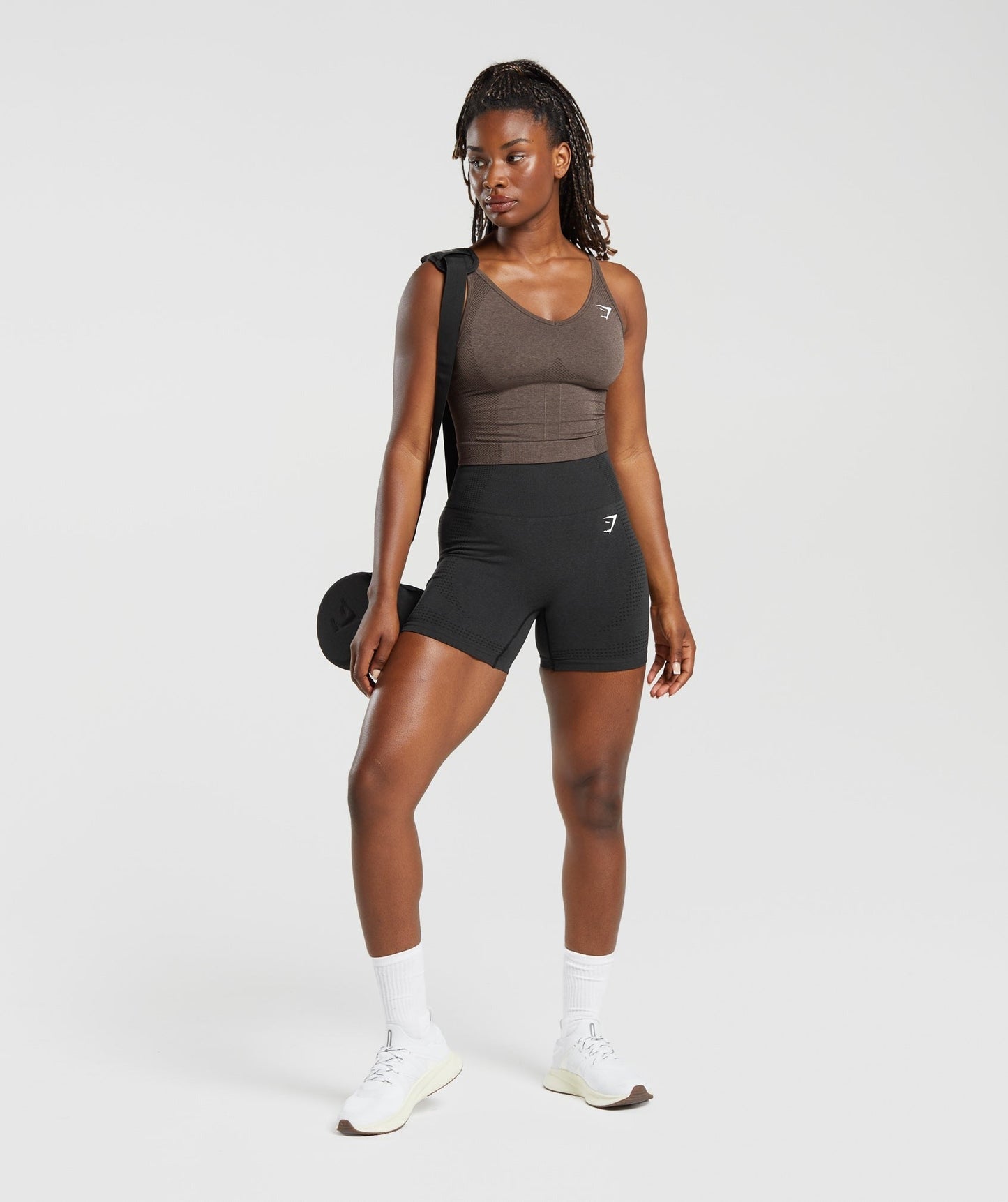 Gymshark Vital Midi Tank - Brown Marl