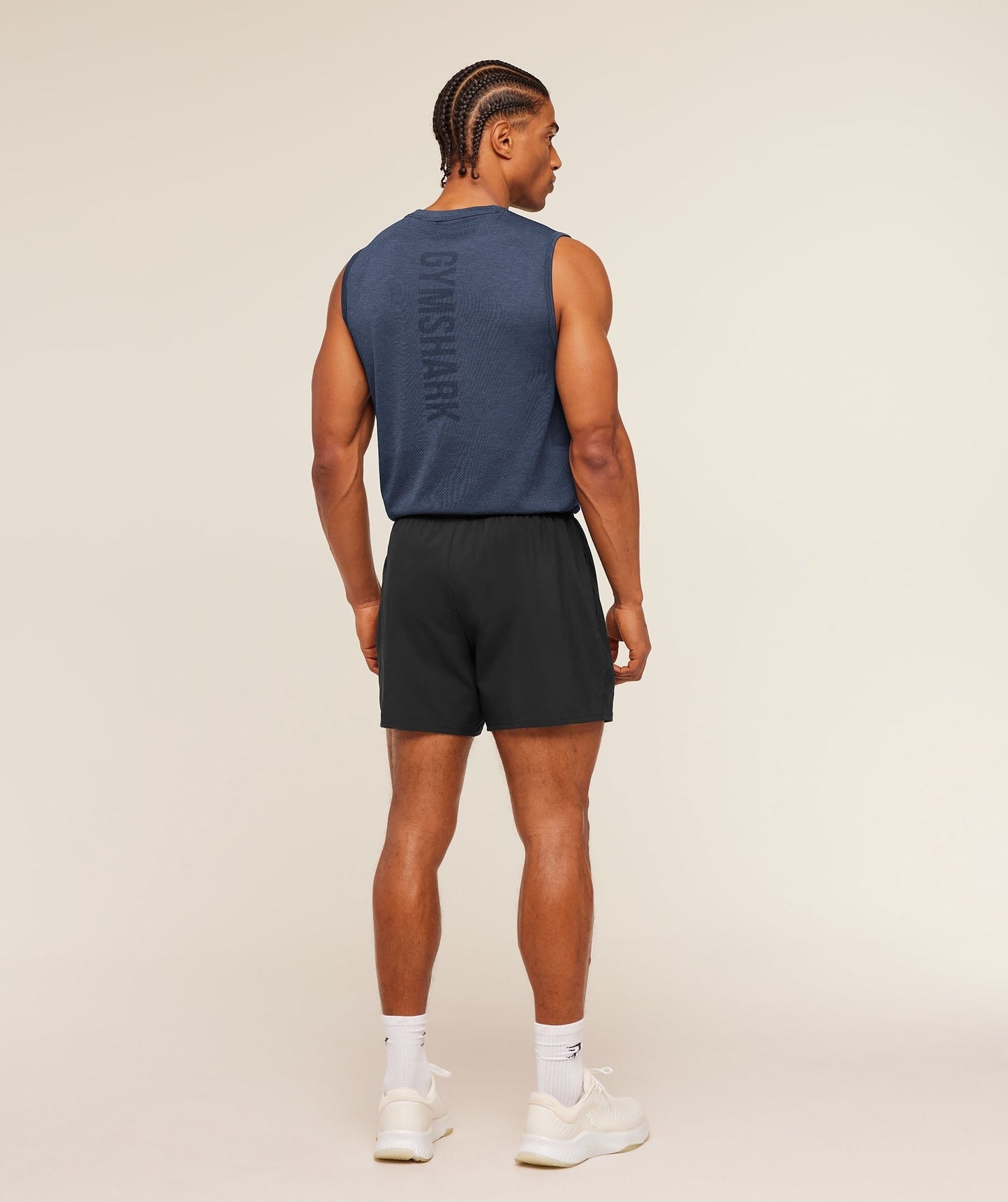 Gymshark Lightweight Seamless Tank - Heavy Blue/Marl