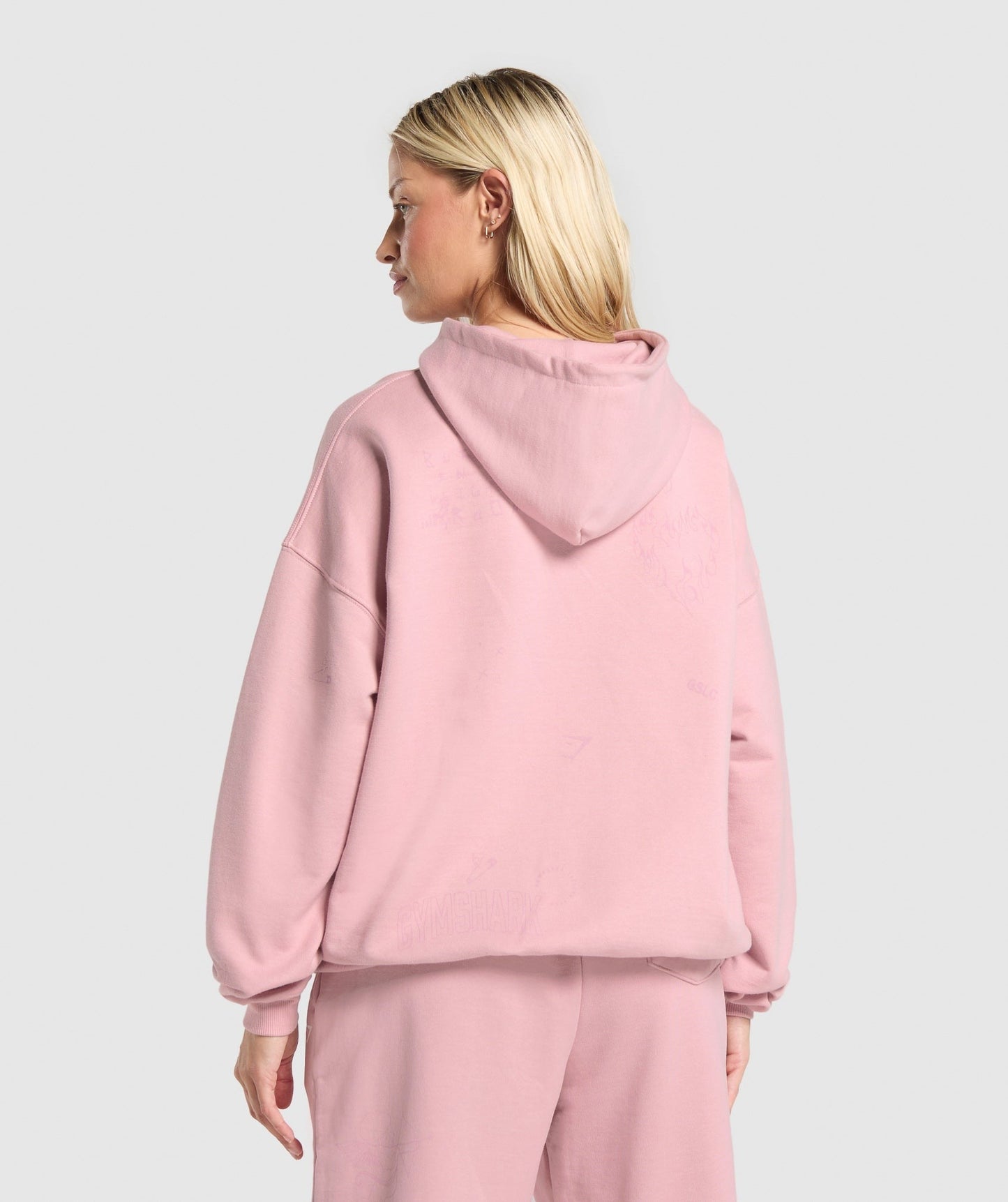 Gymshark Scribble Oversized Hoodie - Light Pink