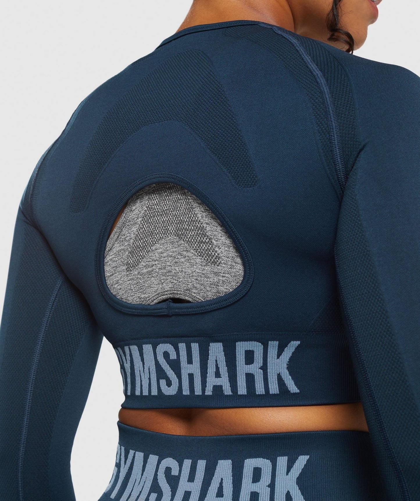 Gymshark Flex Long Sleeve Crop - Navy/Denim Blue