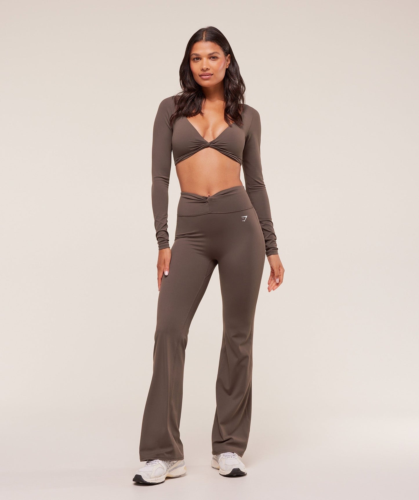 Gymshark Twist Front Straight Leg Leggings - Walnut Brown
