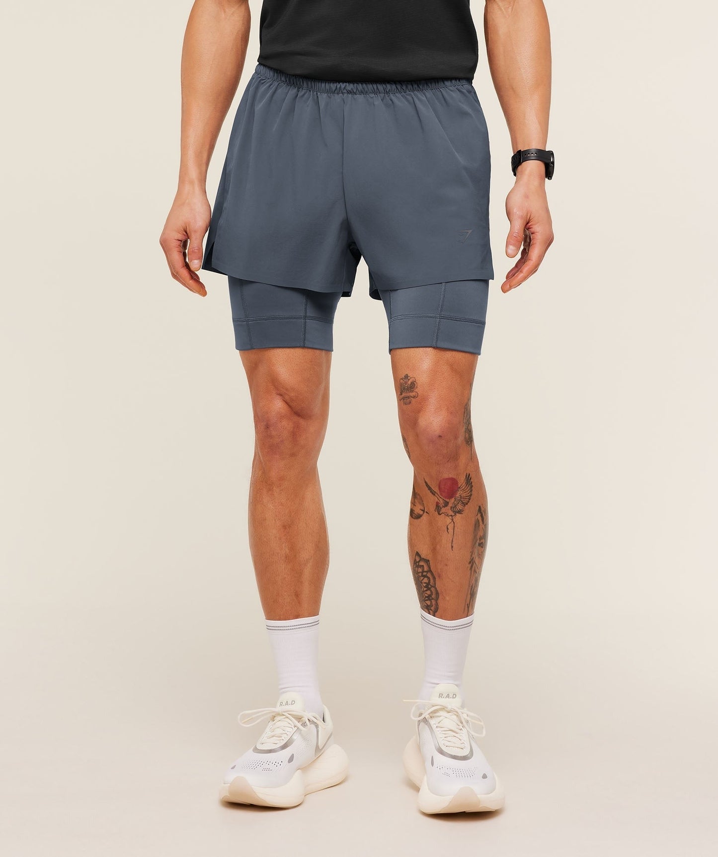 Gymshark Running Elite 2 in 1 5" Shorts - Titanium Blue