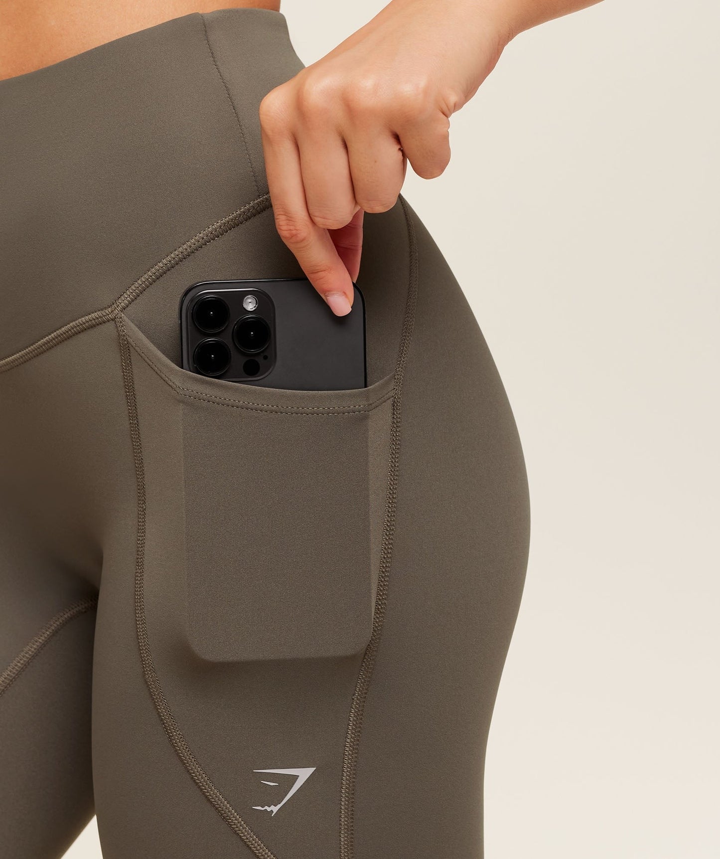 Gymshark Running Pocket Leggings - Camo Brown