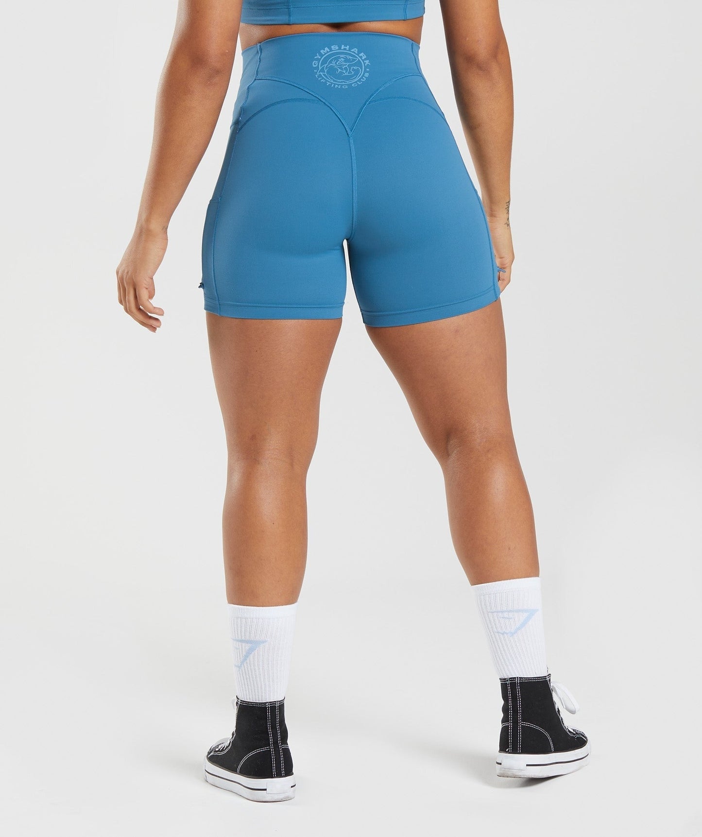Gymshark Legacy Ruched Tight Shorts - Lakeside Blue