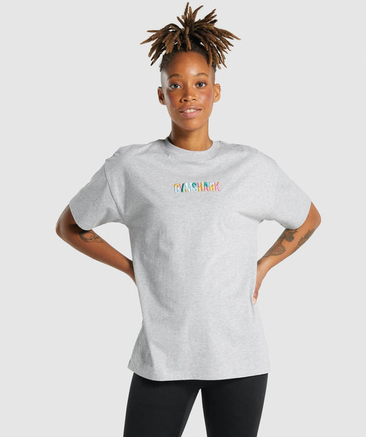 Gymshark Sundae Graphic T-Shirt - Light Grey