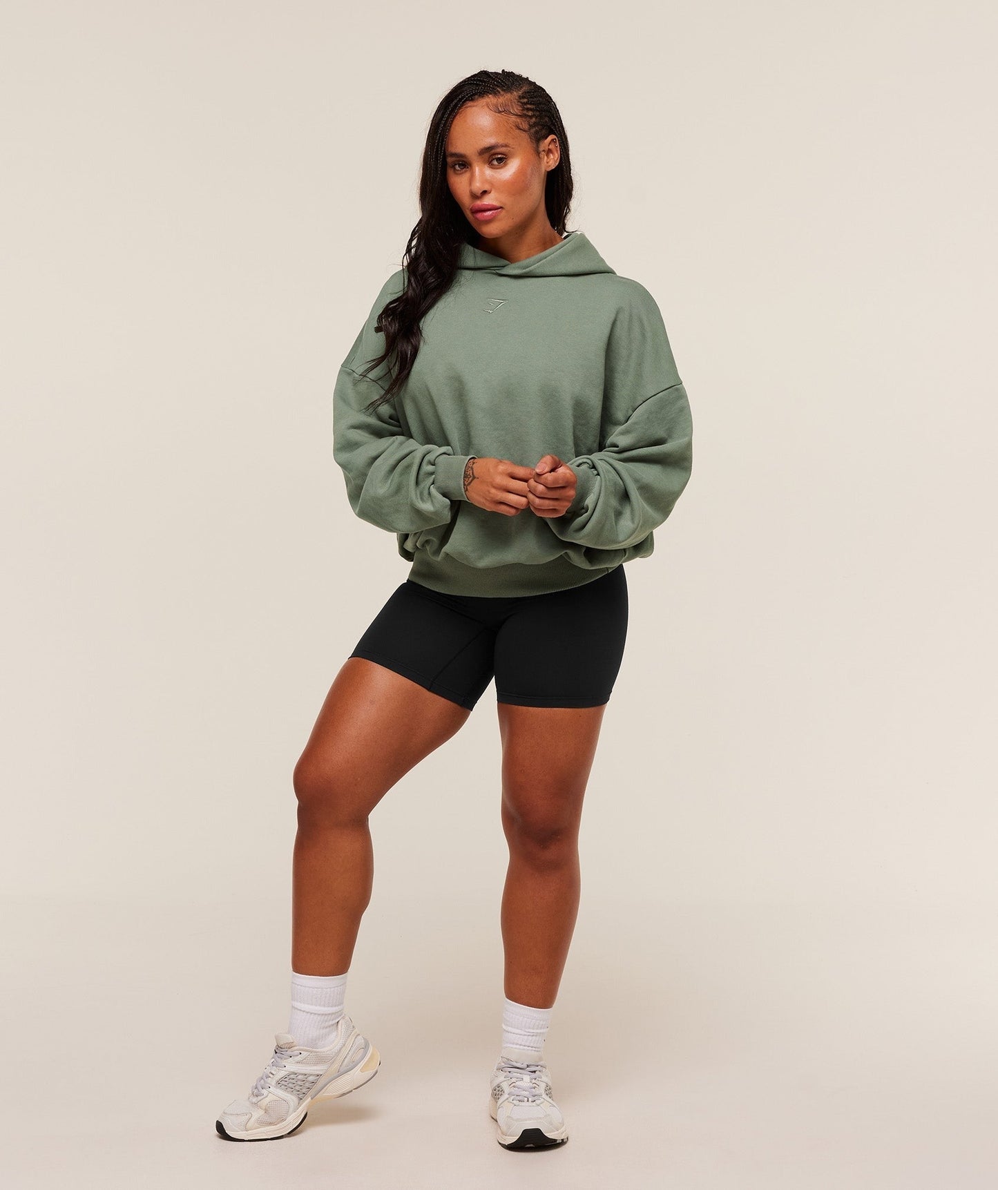 Gymshark Power Washed Oversized Hoodie - Unit Green/Acid Wash
