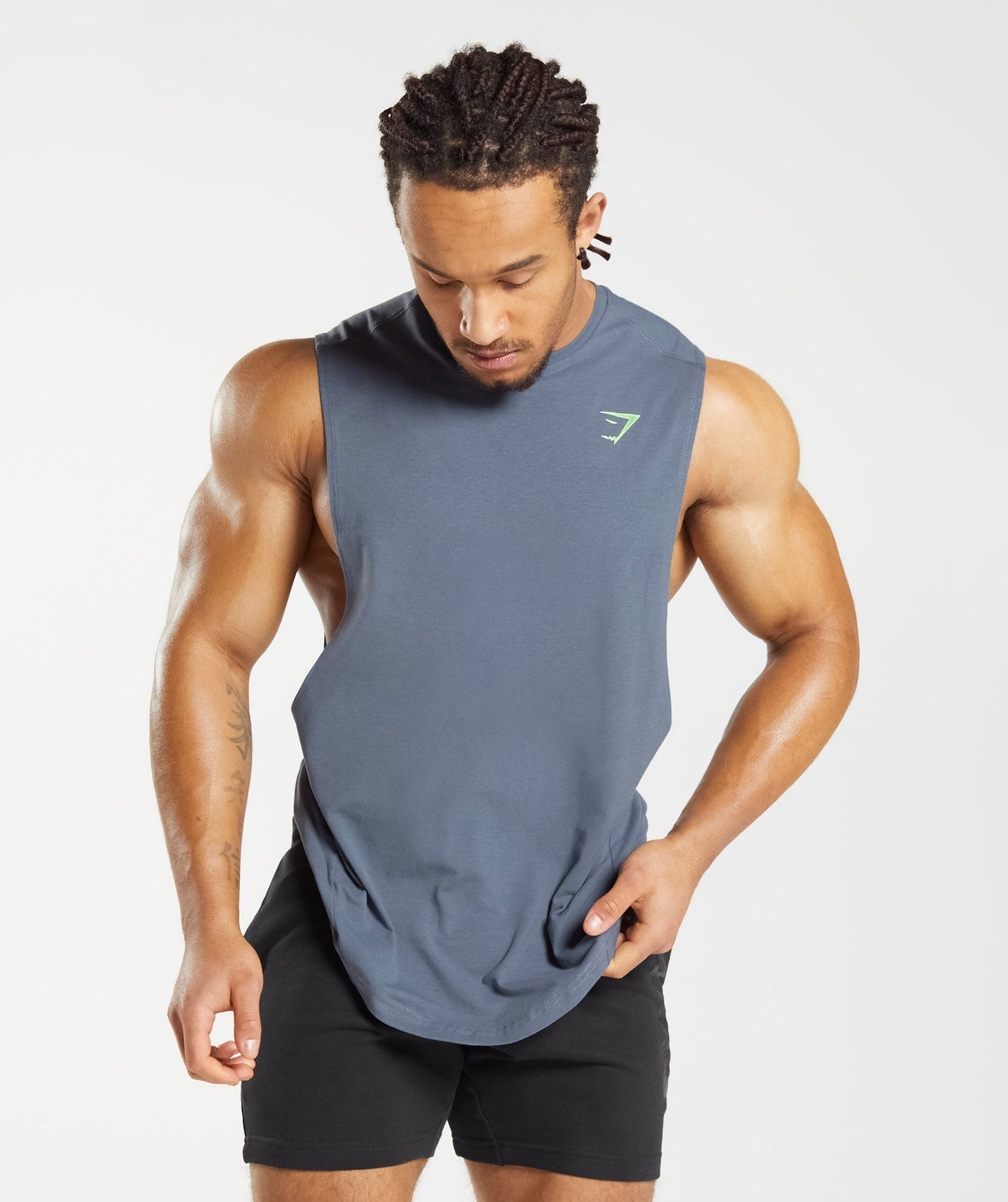 Gymshark Bold Drop Arm Tank - Evening Blue