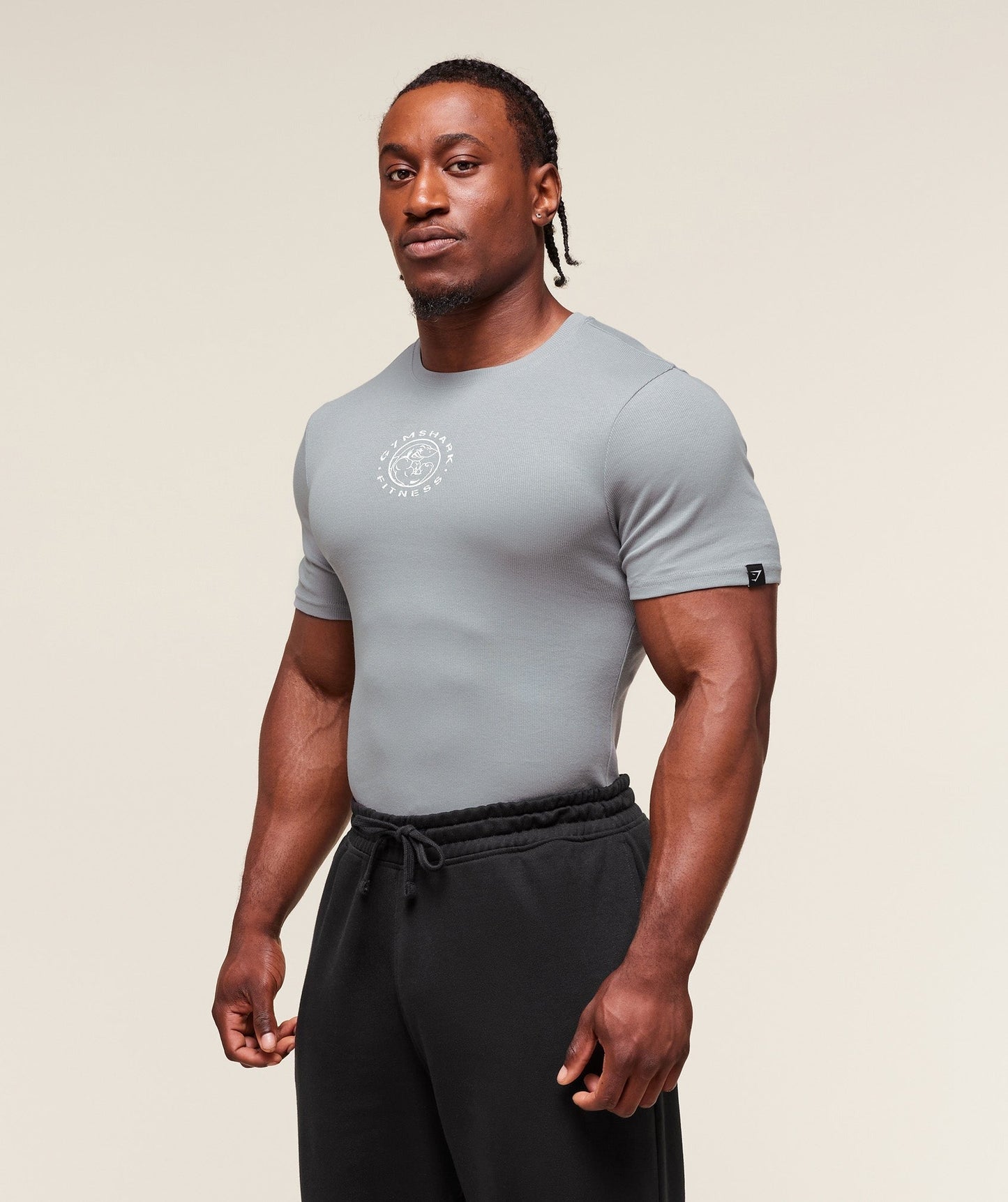 Gymshark Legacy Ribbed T-Shirt - Denim Grey