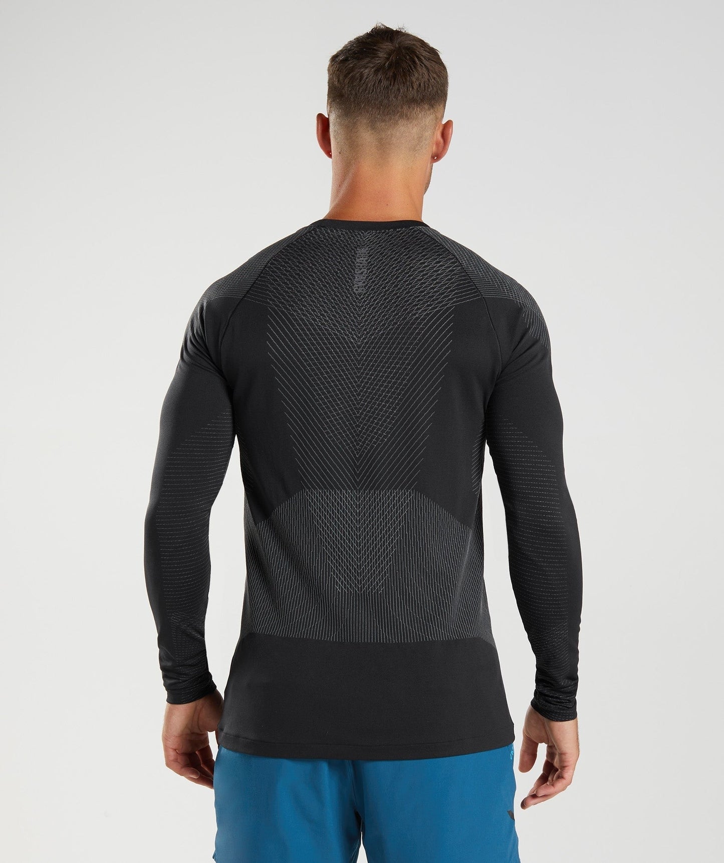 Gymshark Apex Seamless Long Sleeve T-Shirt - Black/Silhouette Grey