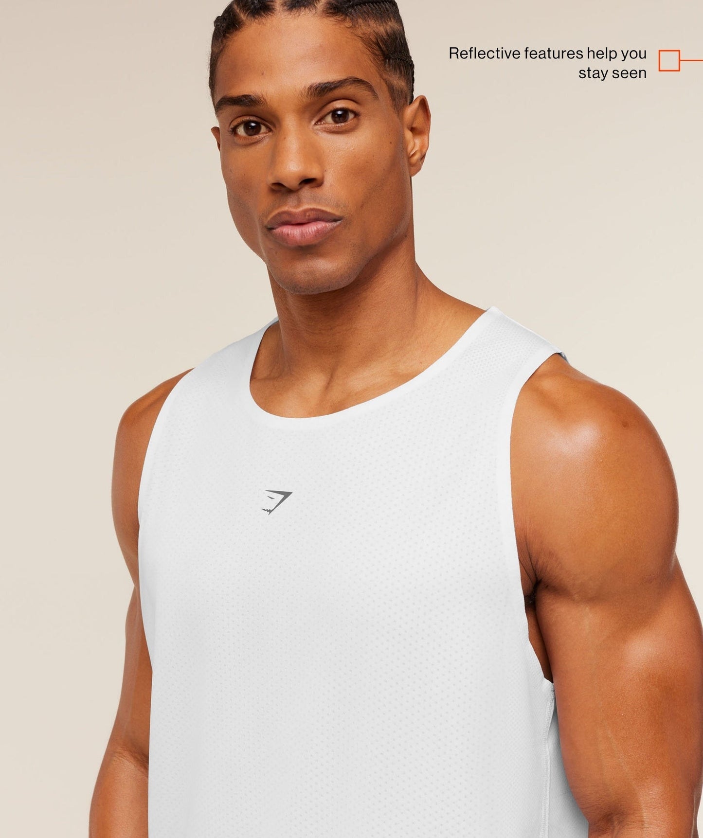 Gymshark Hybrid Engineered Jacquard Tank - White