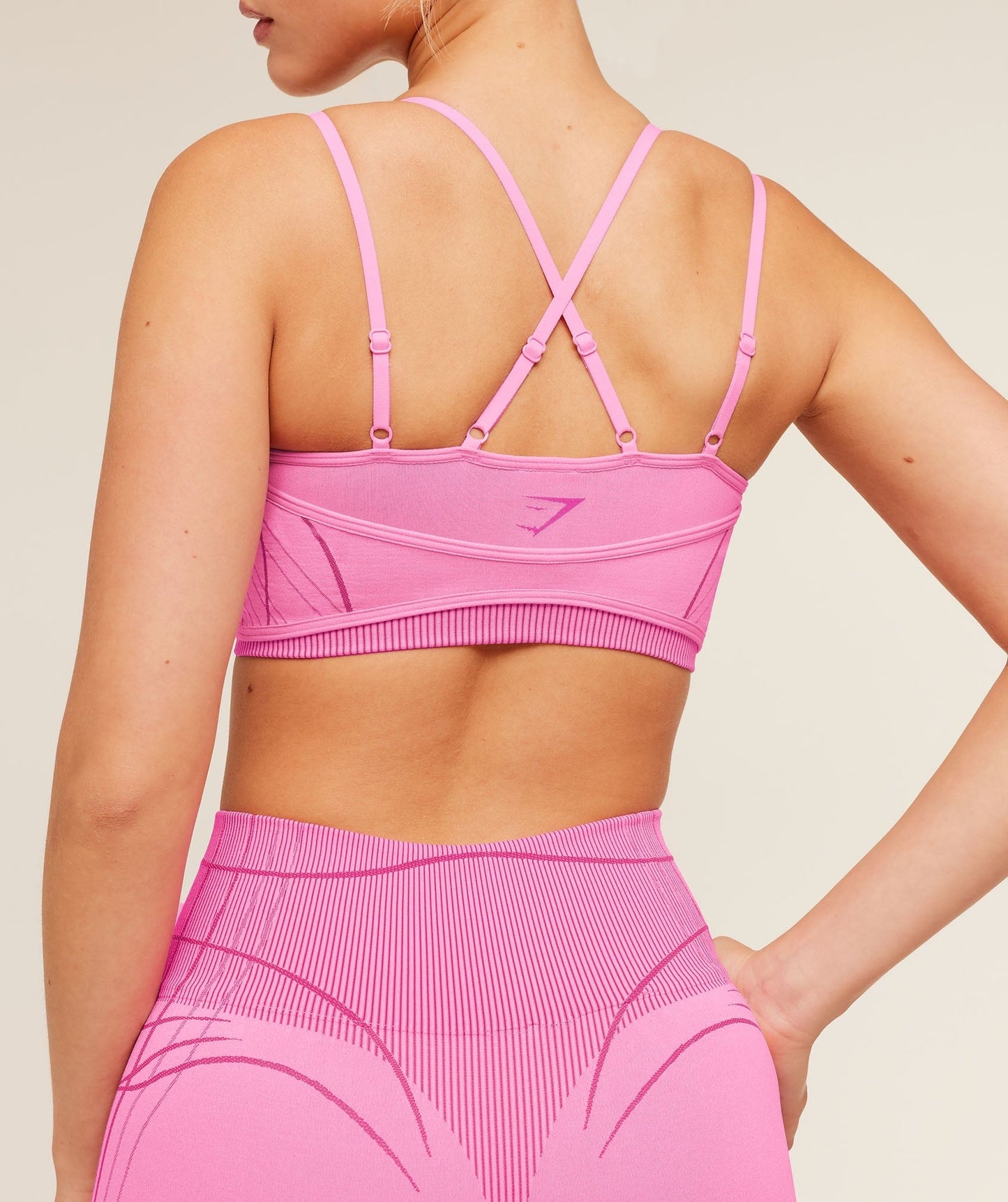 Gymshark Apex Seamless Strappy Sports Bra - Focus Pink/Super-Set Pink
