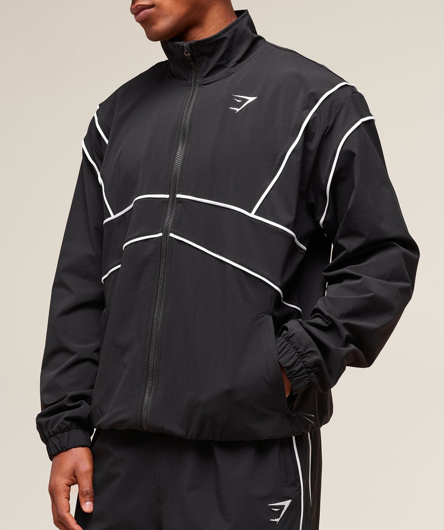 Gymshark Retro Crinkle Track Jacket - Black