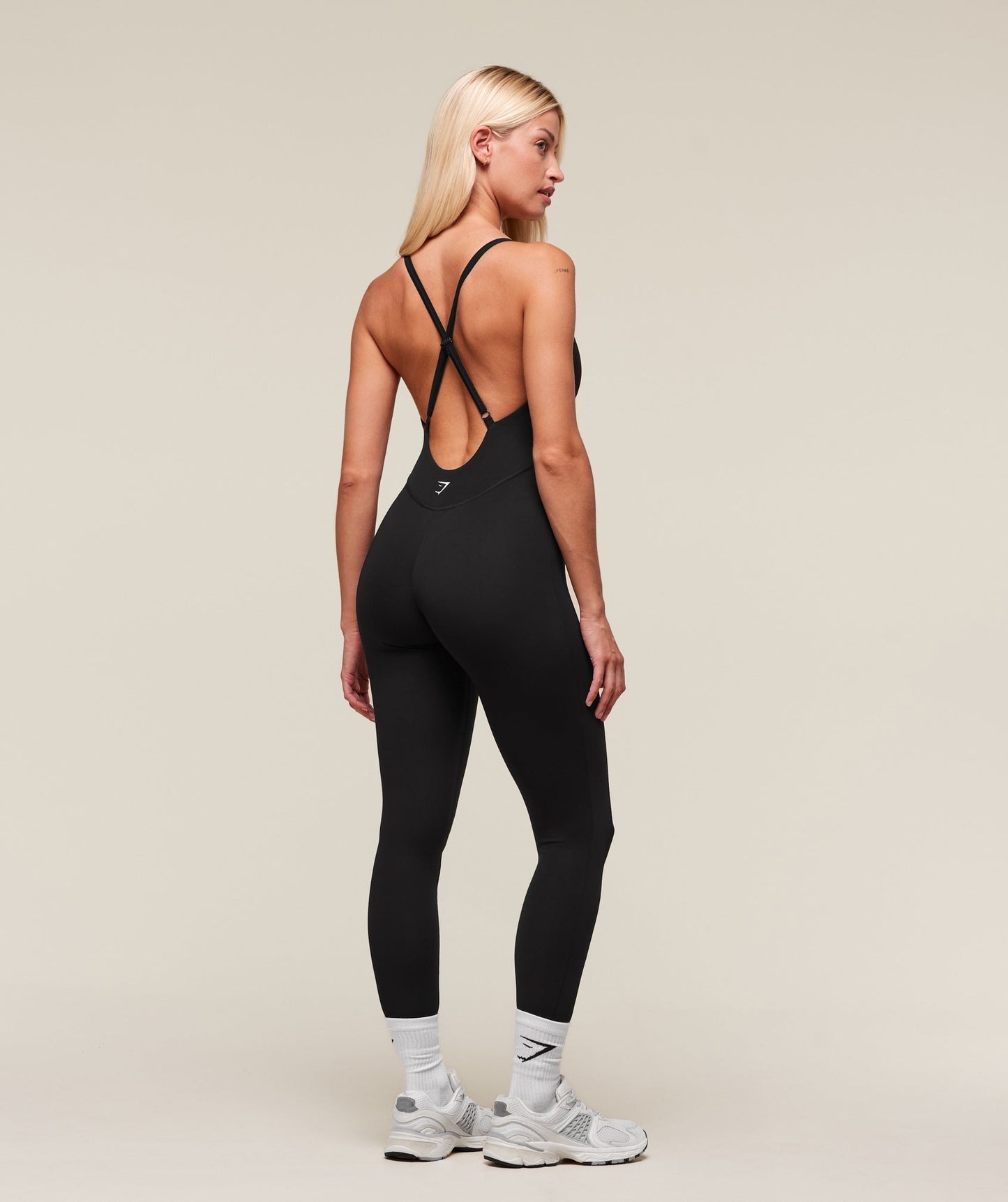 Gymshark Strappy All in One Full Length - Black/White
