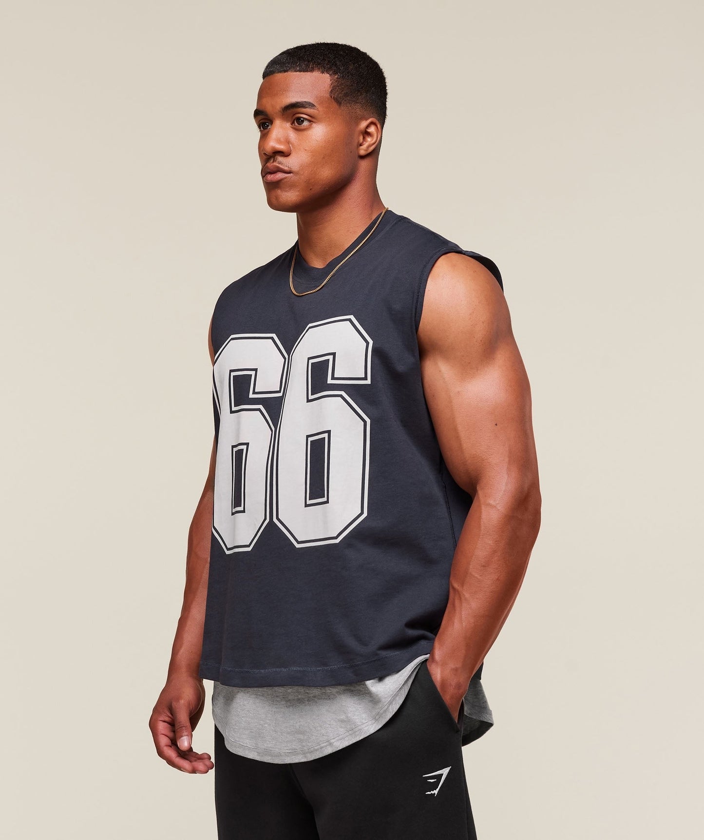 Gymshark GSLC 2in1 Reversible Tank - Light Grey Core Marl/Heavy Blue
