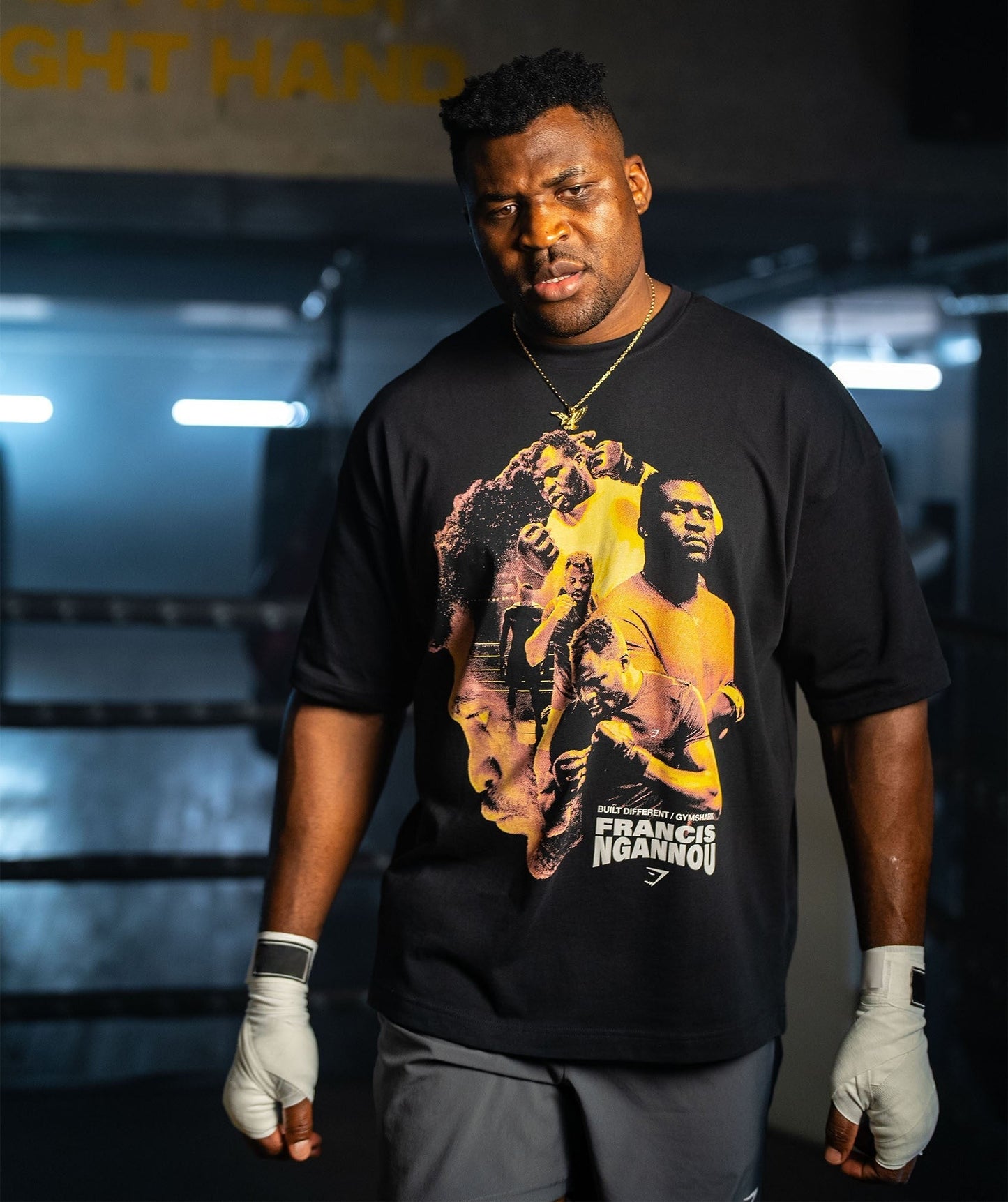 Gymshark GS x Francis Ngannou Graphic Tee - Black